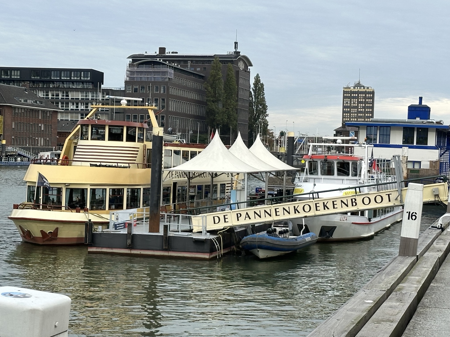 The Pannenkoekenboot docked in Rotterdam
