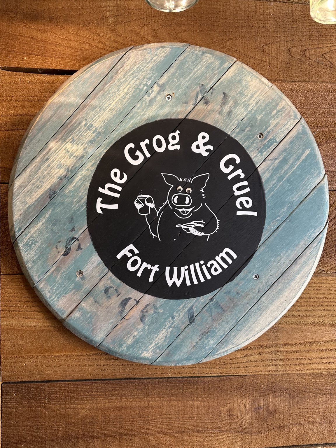 The Grog and Gruel sign in Fort William