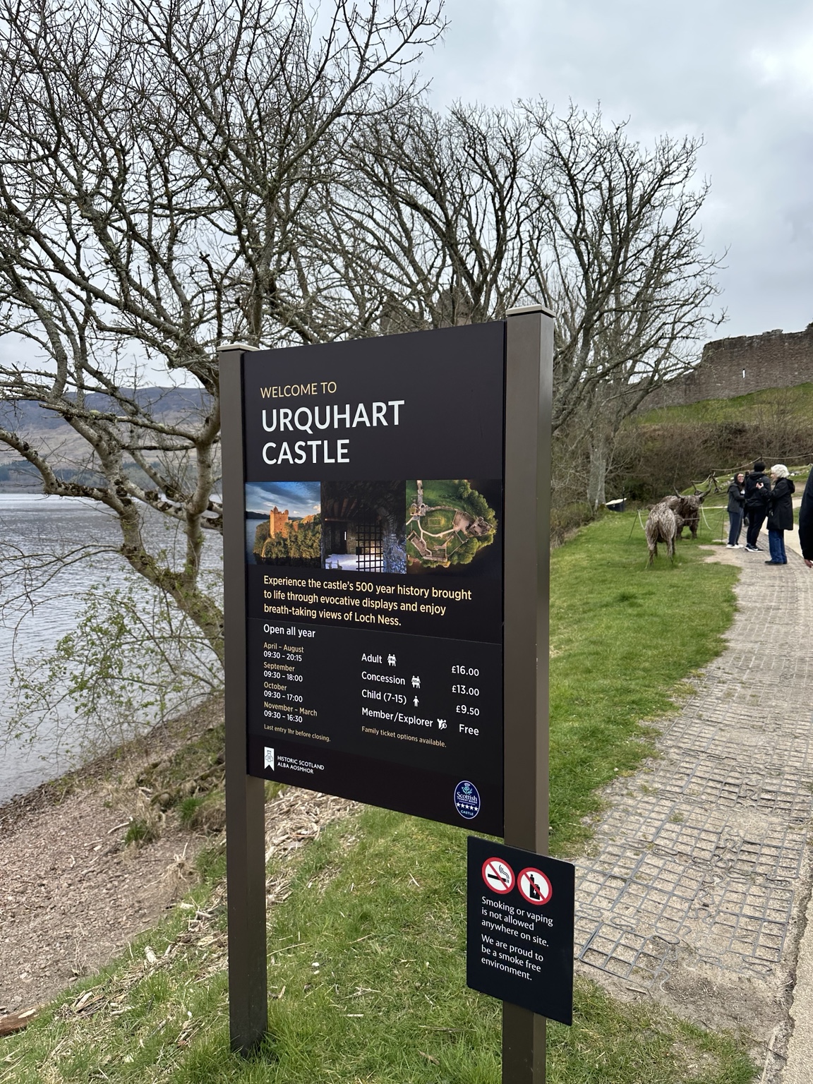 The entrance to Urquhart Castle beside Loch Ness